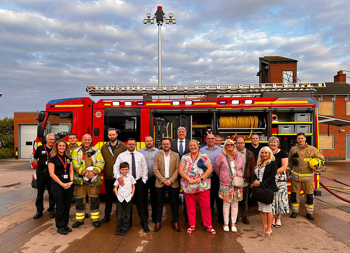 Tamworth fire truck, firefighters and councillors