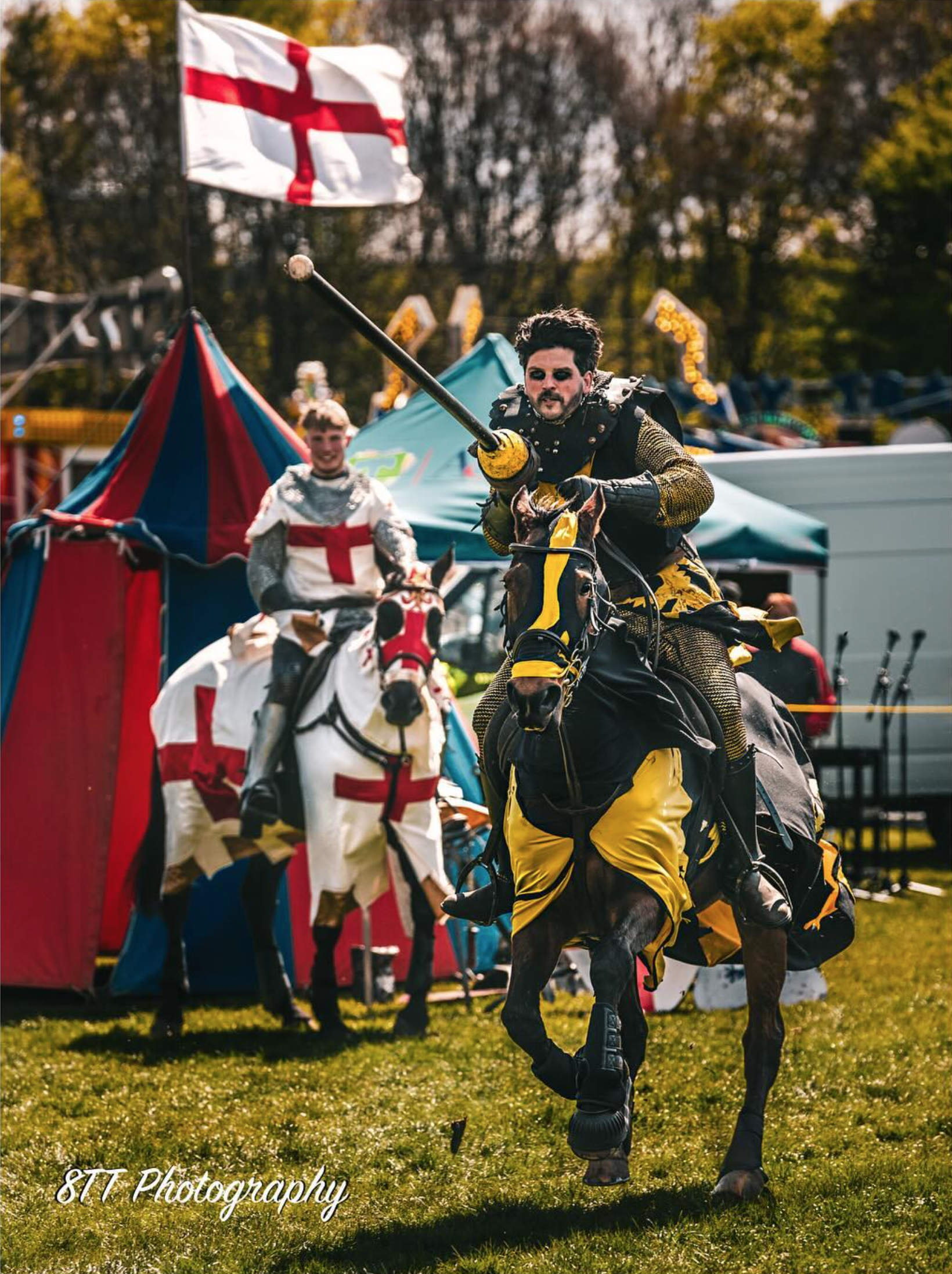 knight on a horse jousting 