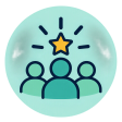 green icon with 3 green heads and a star