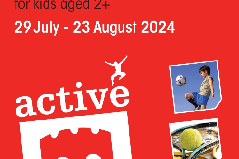Red cover for playscheme brochure showing dates and active Tamworth logo