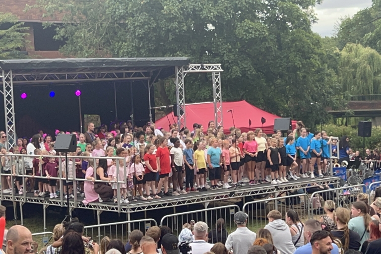 Lots of people on a stage
