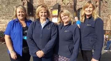 Tamworth Castle employees pictured outside the castle