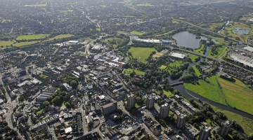 An aerial view of Tamworth