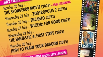 poster with yellow background and a film reel